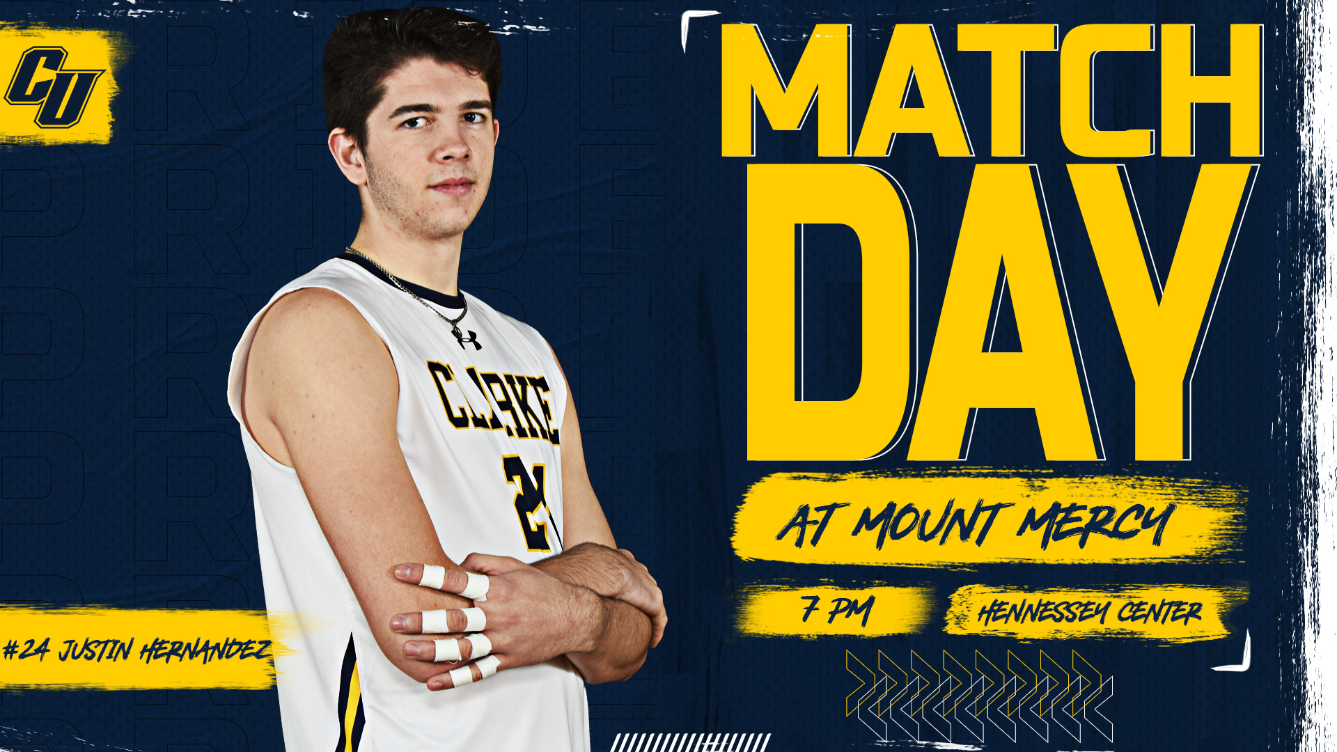 Matchday
At Mount Mercy
7 PM
Hennessey Center
#24 Justin Hernandez