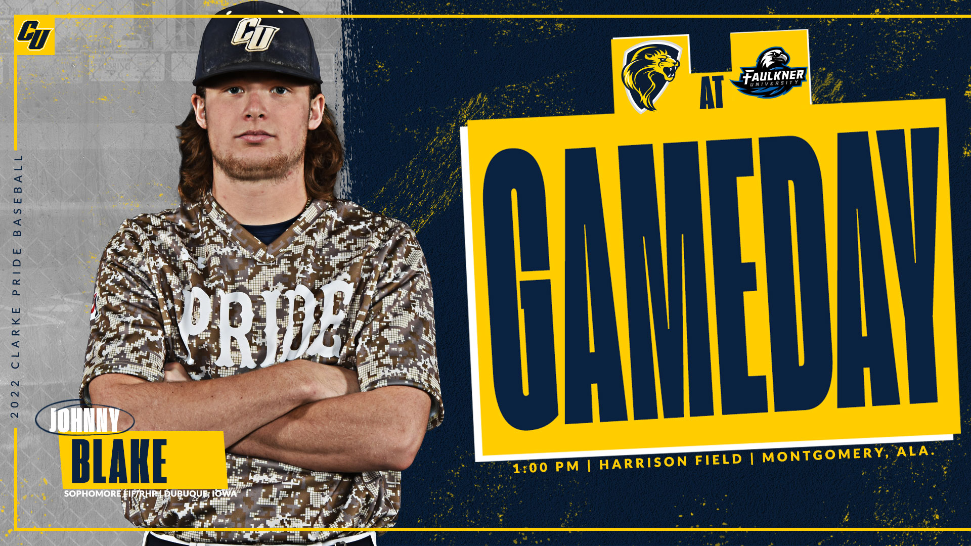Gameday
1:00 PM | Harrison Field | Montgomery, Ala.
Johnny Blake
Sophomore | IF/RHP | Dubuque, Iowa