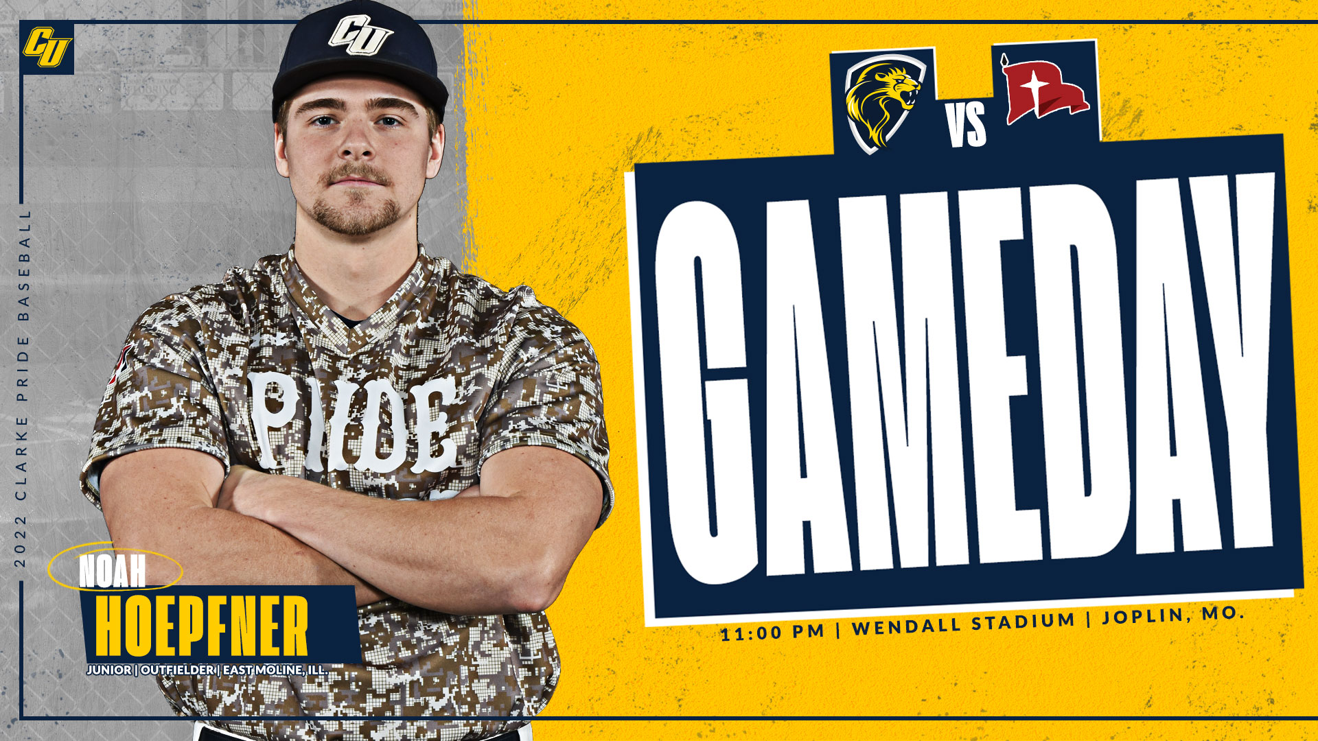 Gameday
11:00 AM | Wendall Stadium | Joplin, Mo.
Noah Hoepfner
Junior | Outfielder | East Moline, Ill.