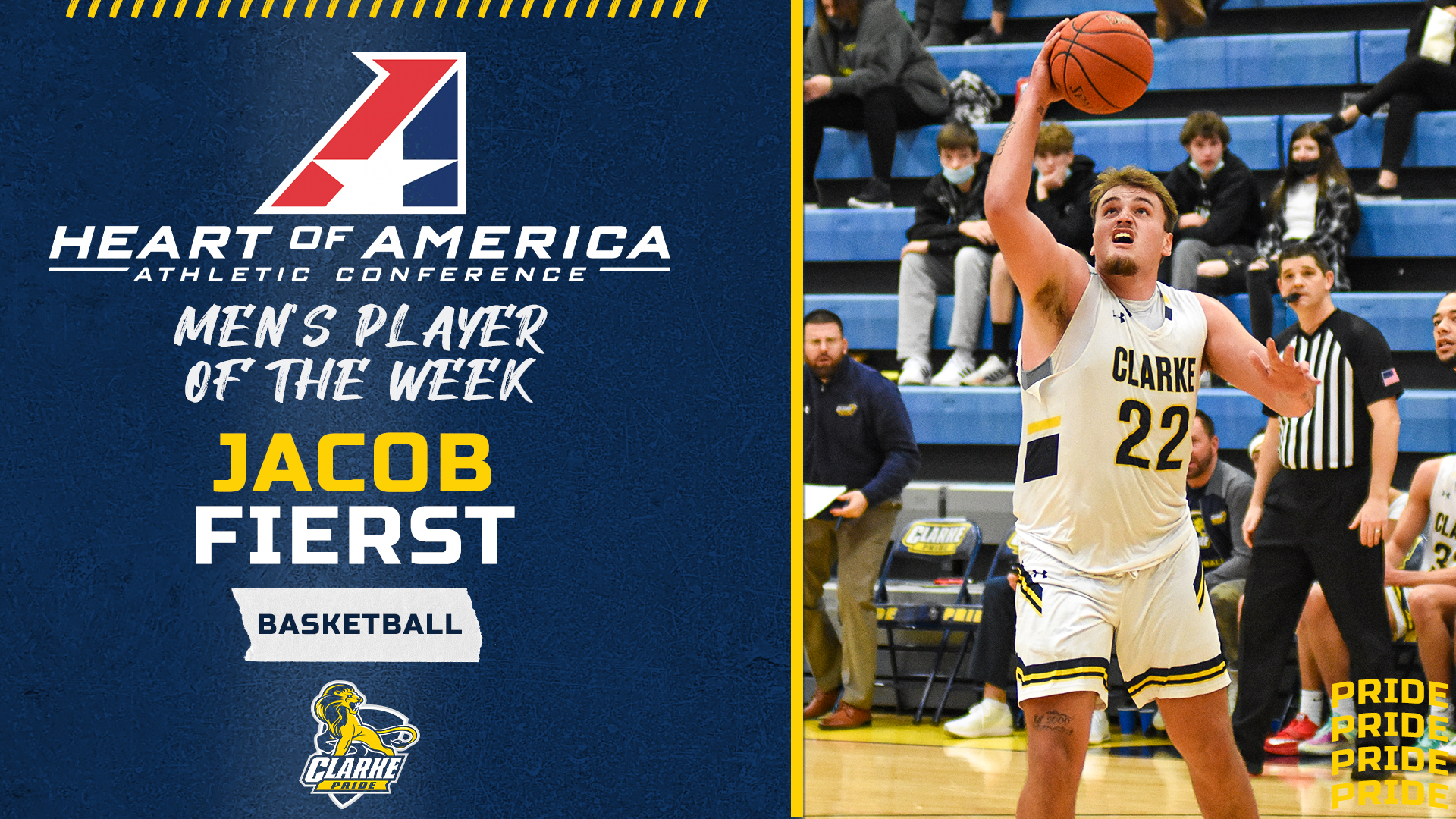 Heart of America Athletic Conference
Men's Player of the Week
Jacob Fierst
Basketball