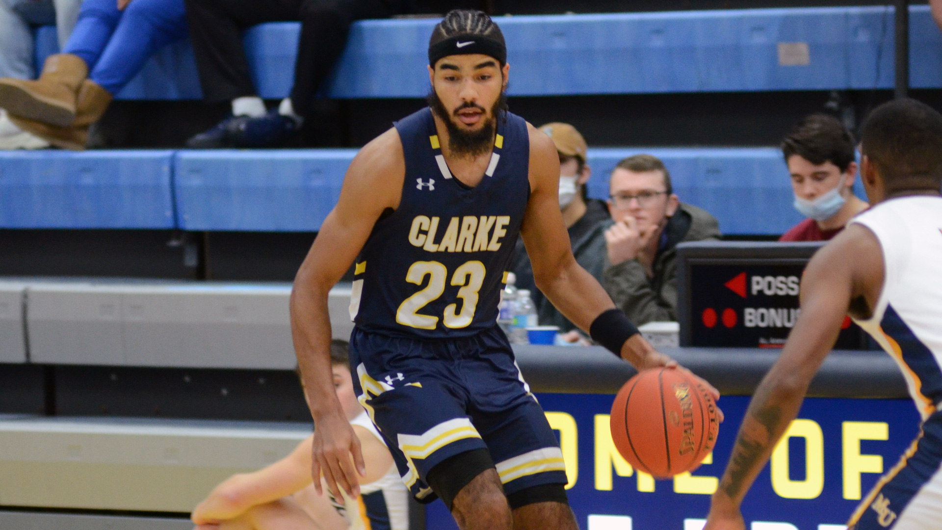 Clarke's Keith Johnson sizing up the defense on the perimeter