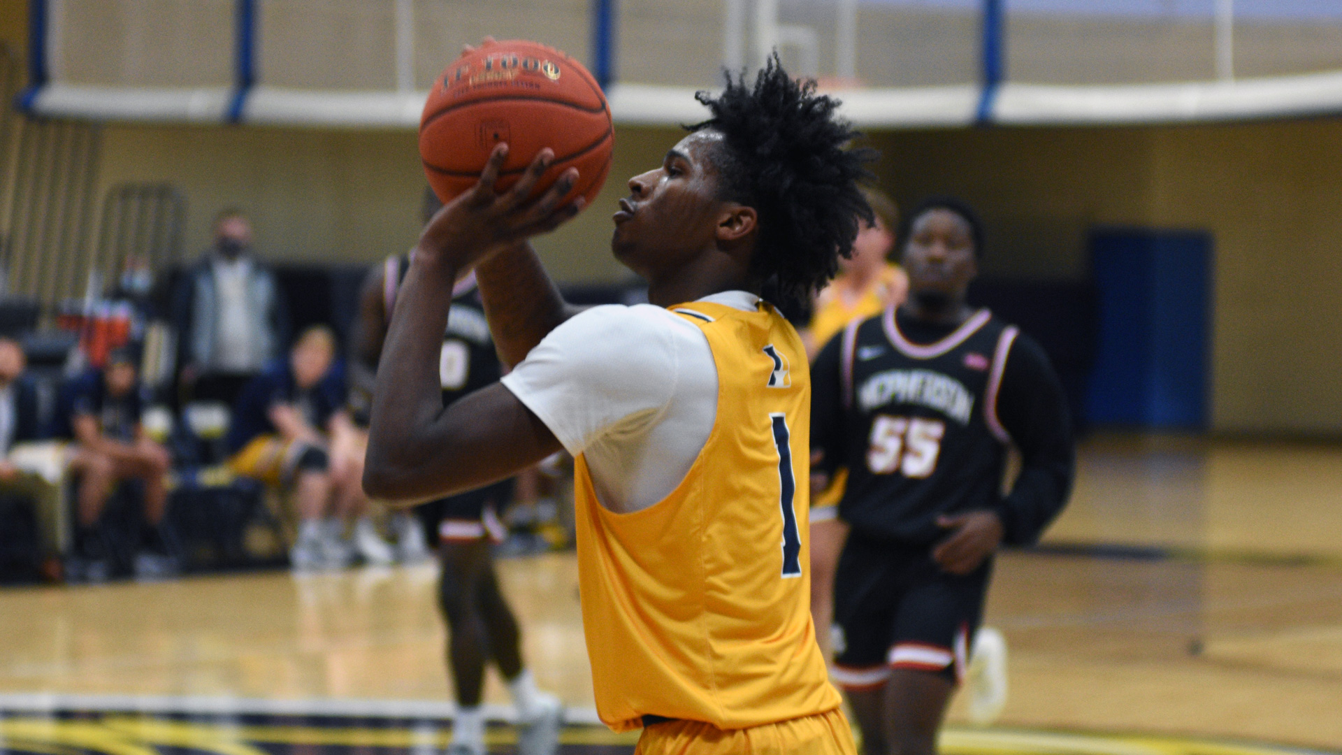 Clarke's Biggie Luster attempting a jump shot