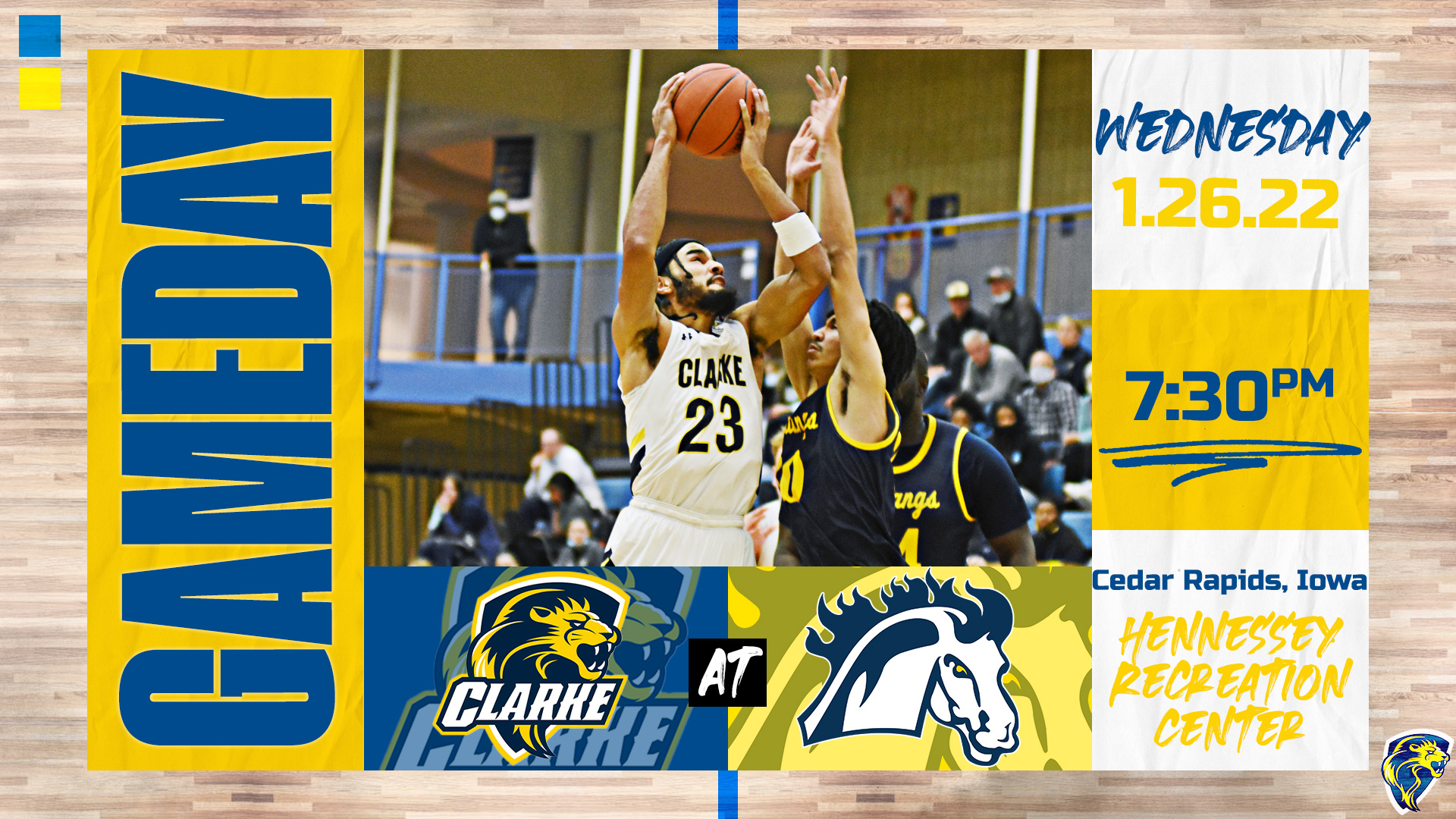 Gameday
Wednesday
1.26.22
7:30 PM
Cedar Rapids, Iowa
Hennessey Recreation Center