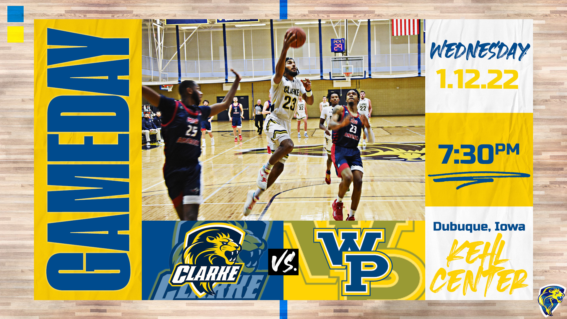 Gameday
Wednesday 1.12.22
7:30 PM
Dubuque, Iowa
Kehl Center