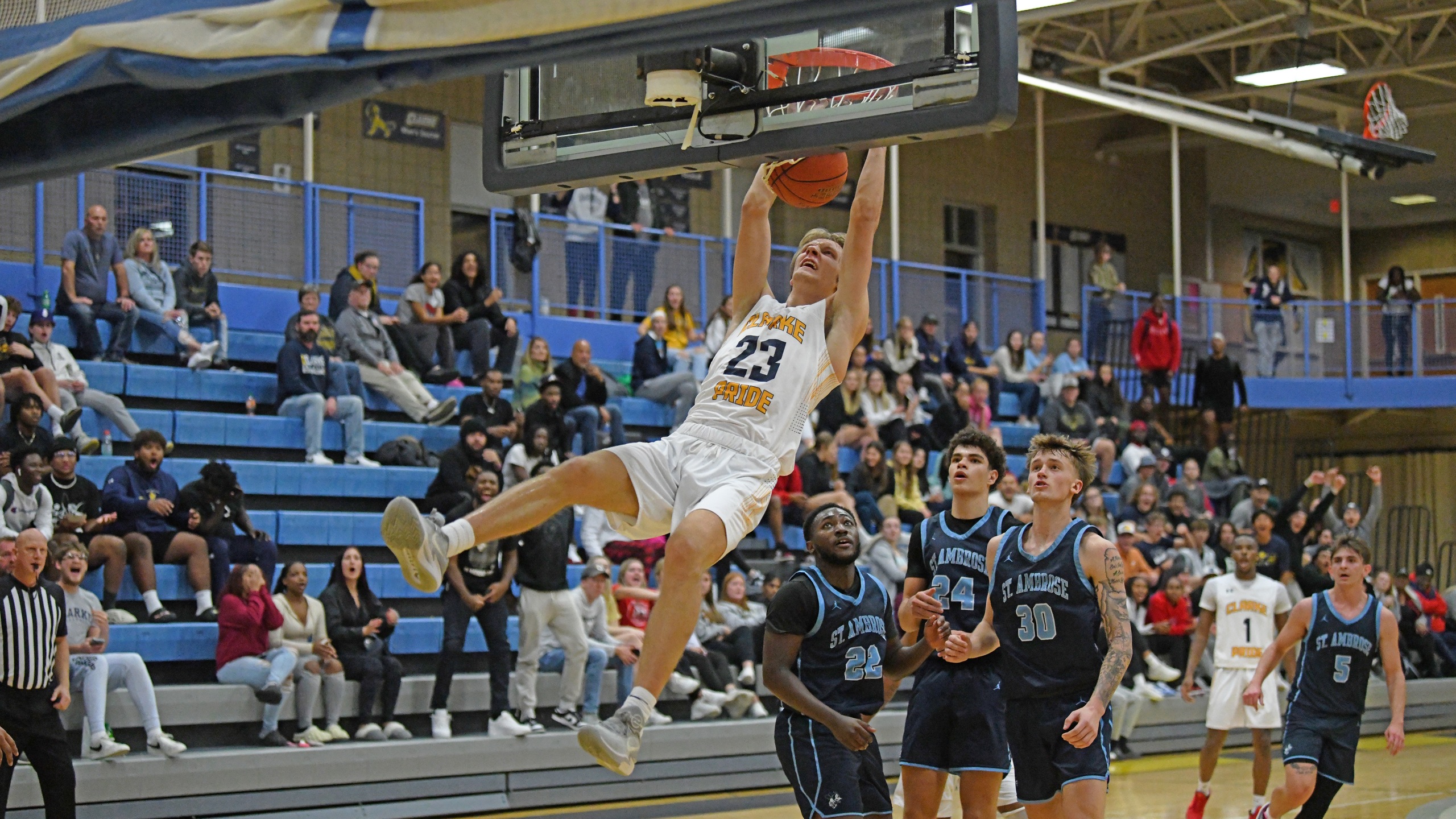 Layman scores 28 as Pride handle St. Ambrose 83-75