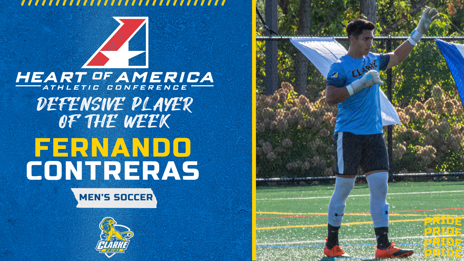 Heart of America Athletic Conference
Defensive Player of the Week
Fernando Contreras
Men's Soccer