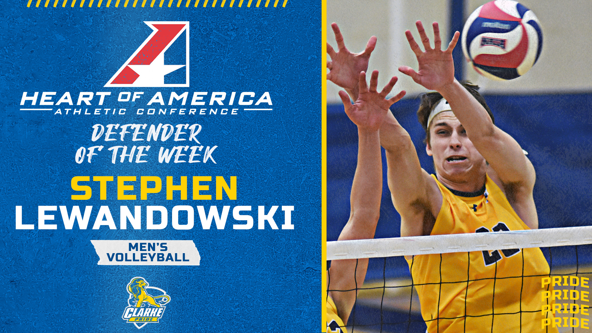 Heart of America Athletic Conference
Defender of the Week
Stephen Lewandowski
Men's Volleyball