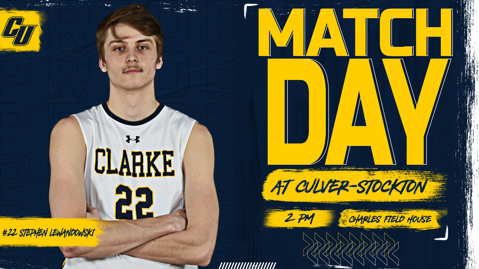 Matchday
at Culver-Stockton
2 PM
Charles Field House
#22 Stephen Lewandowski