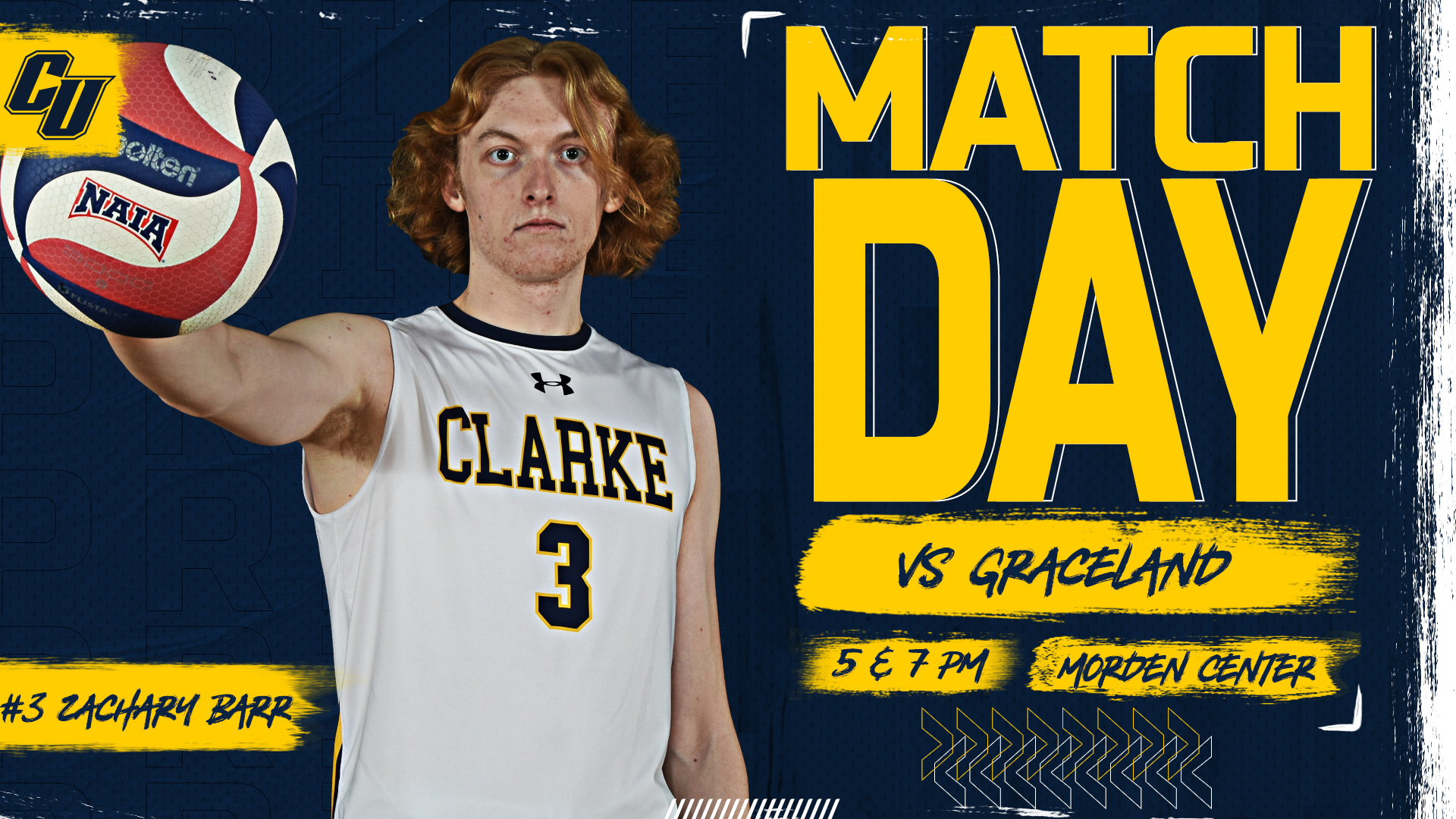 Matchday
vs Graceland
5 & 7 PM | Morden Center
#3 Zachary Barr