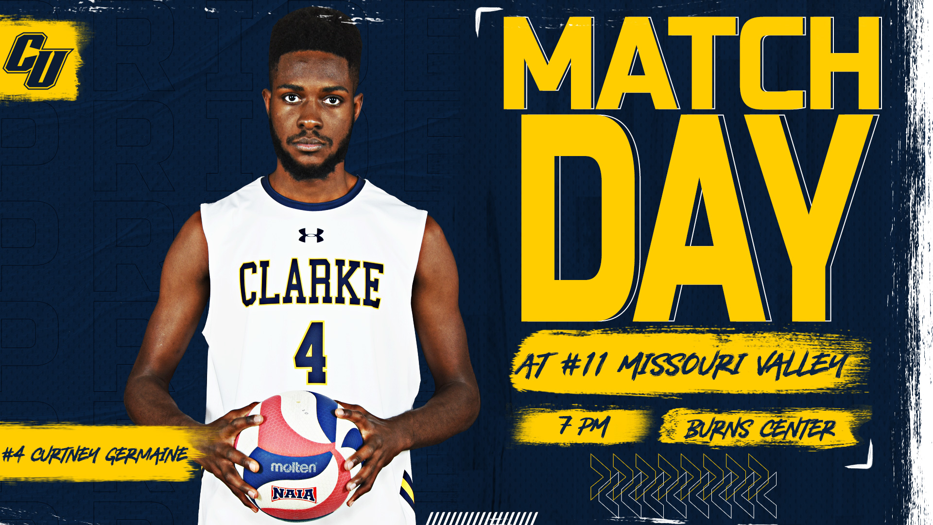 Matchday
At #11 Missouri Valley
7 PM | Burns Center
#4 Curtney Germaine