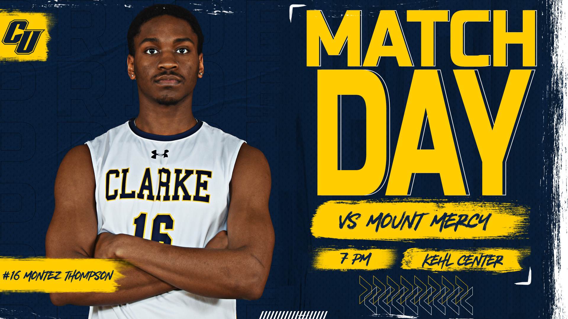 Matchday
vs. Mount Mercy
7 PM | Kehl Center
#16 Montez Thompson