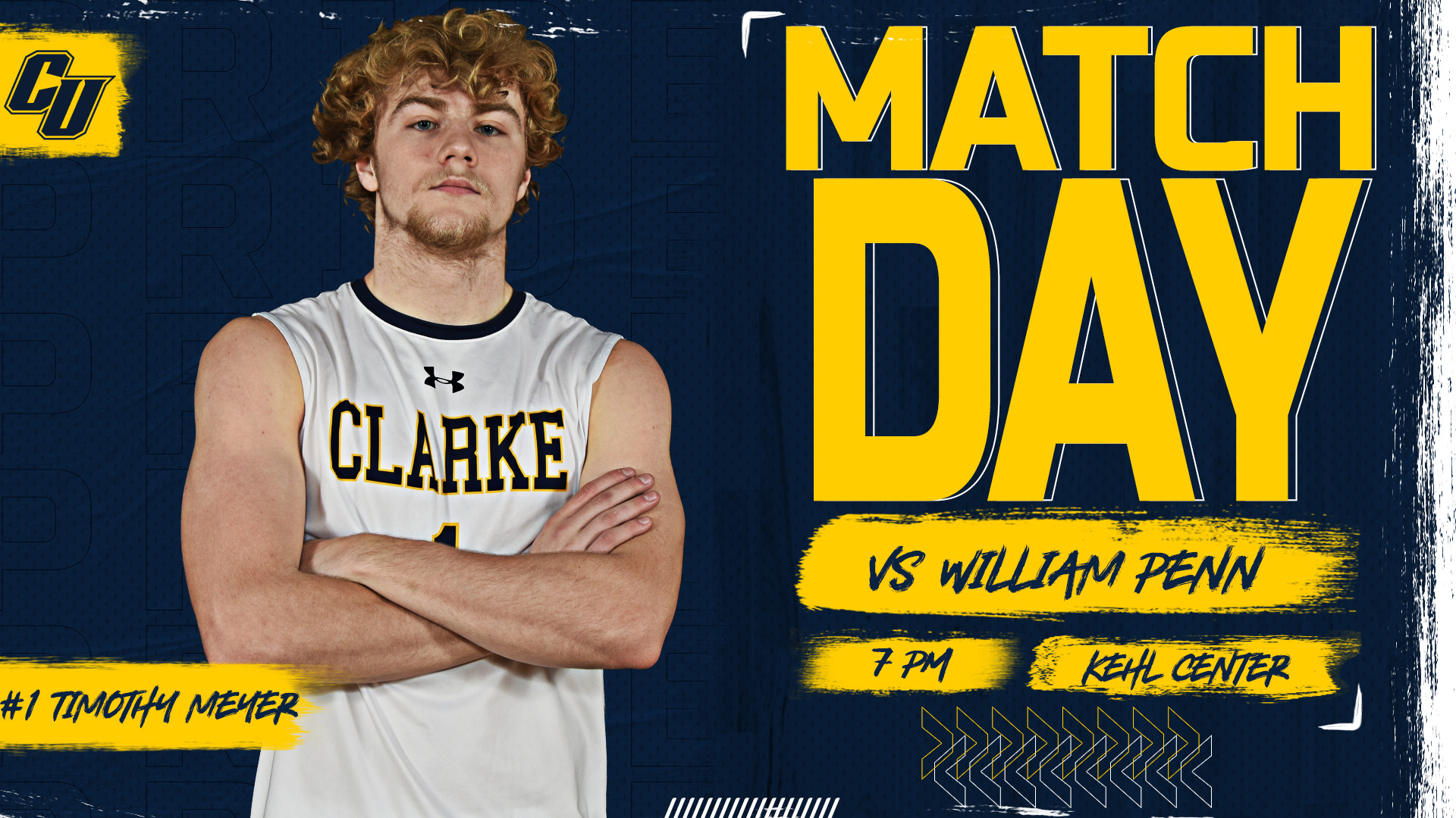 Matchday
vs William Penn 
7 PM | Kehl Center
#1 Timothy Meyer