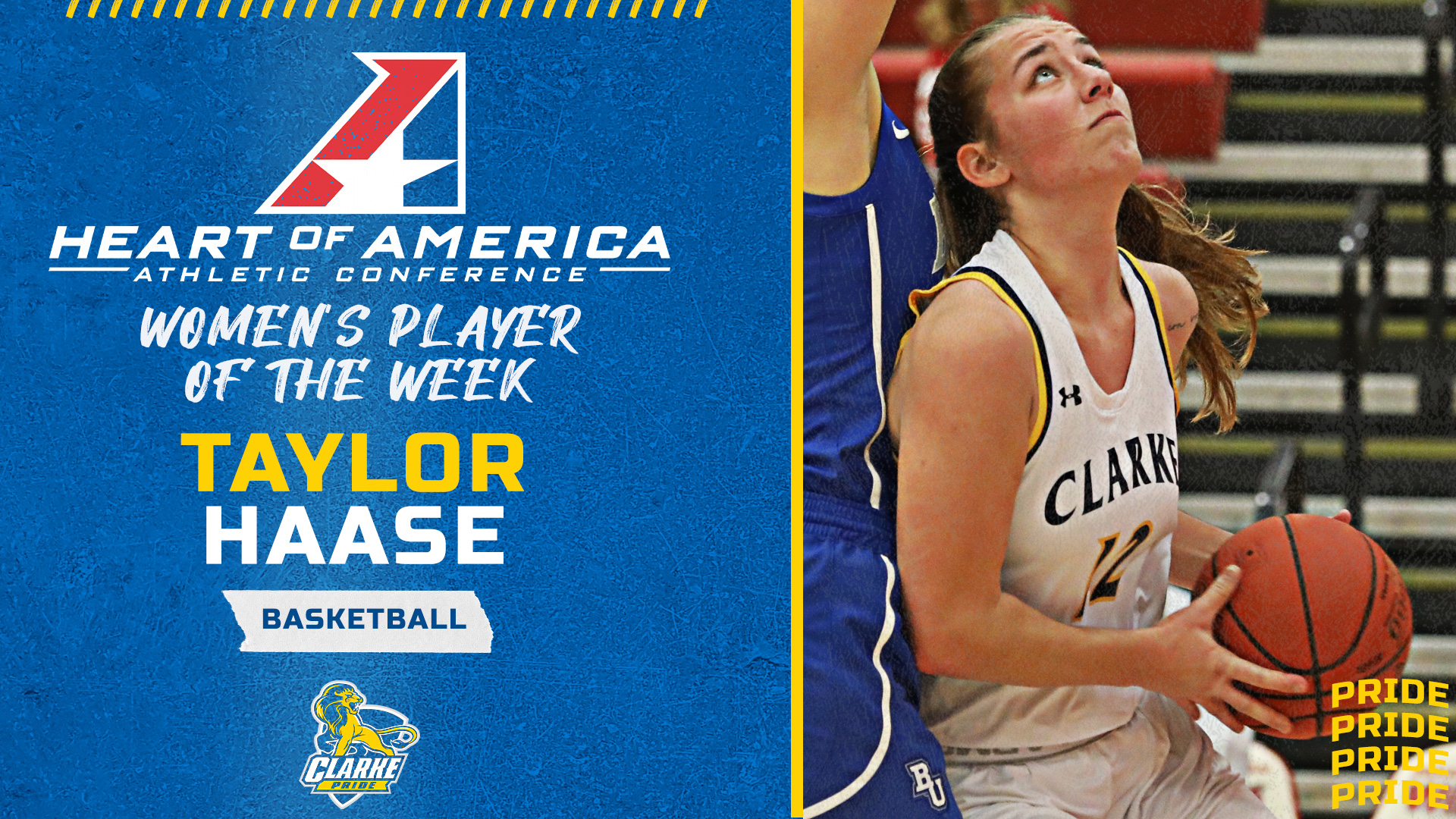 Heart of America Athletic Conference 
Women's Player of the Week
Taylor Haase
Basketball