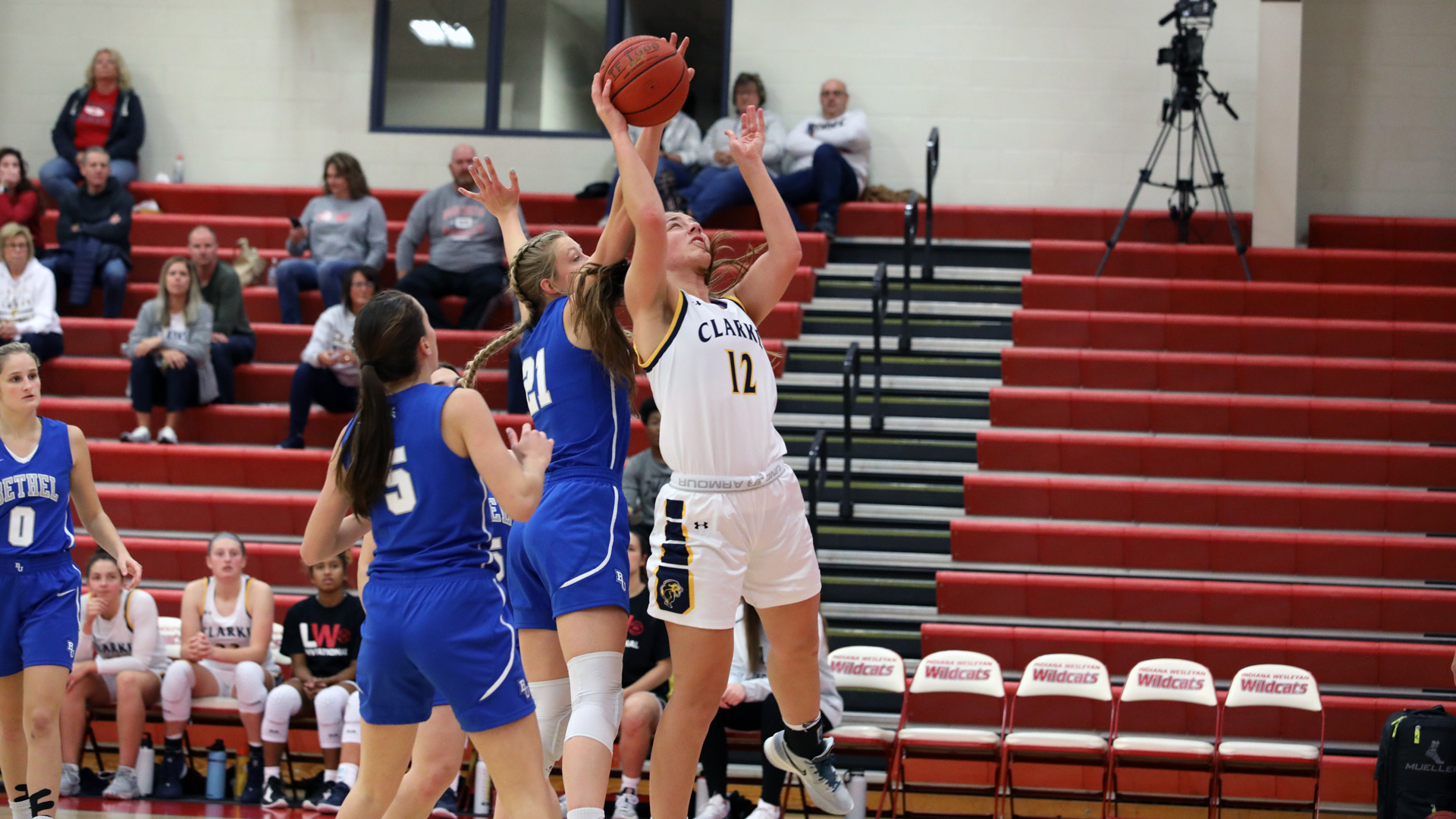 Clarke's Taylor Haase attempting a layup 