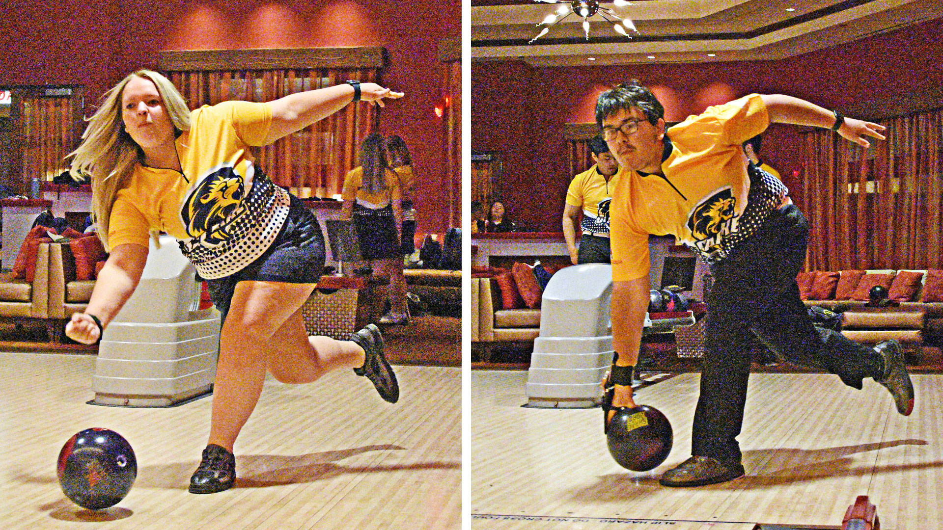 Pride bowlers Stephani Thompson and Jordan Grogan 