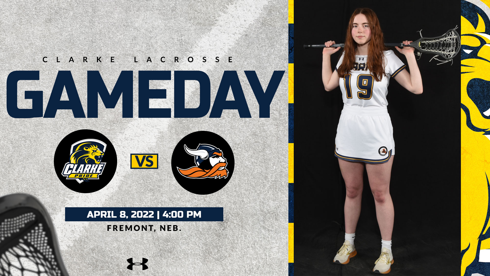 Clarke Lacrosse
Gameday
April 8, 2022 | 4:00 PM
Fremont, Neb.