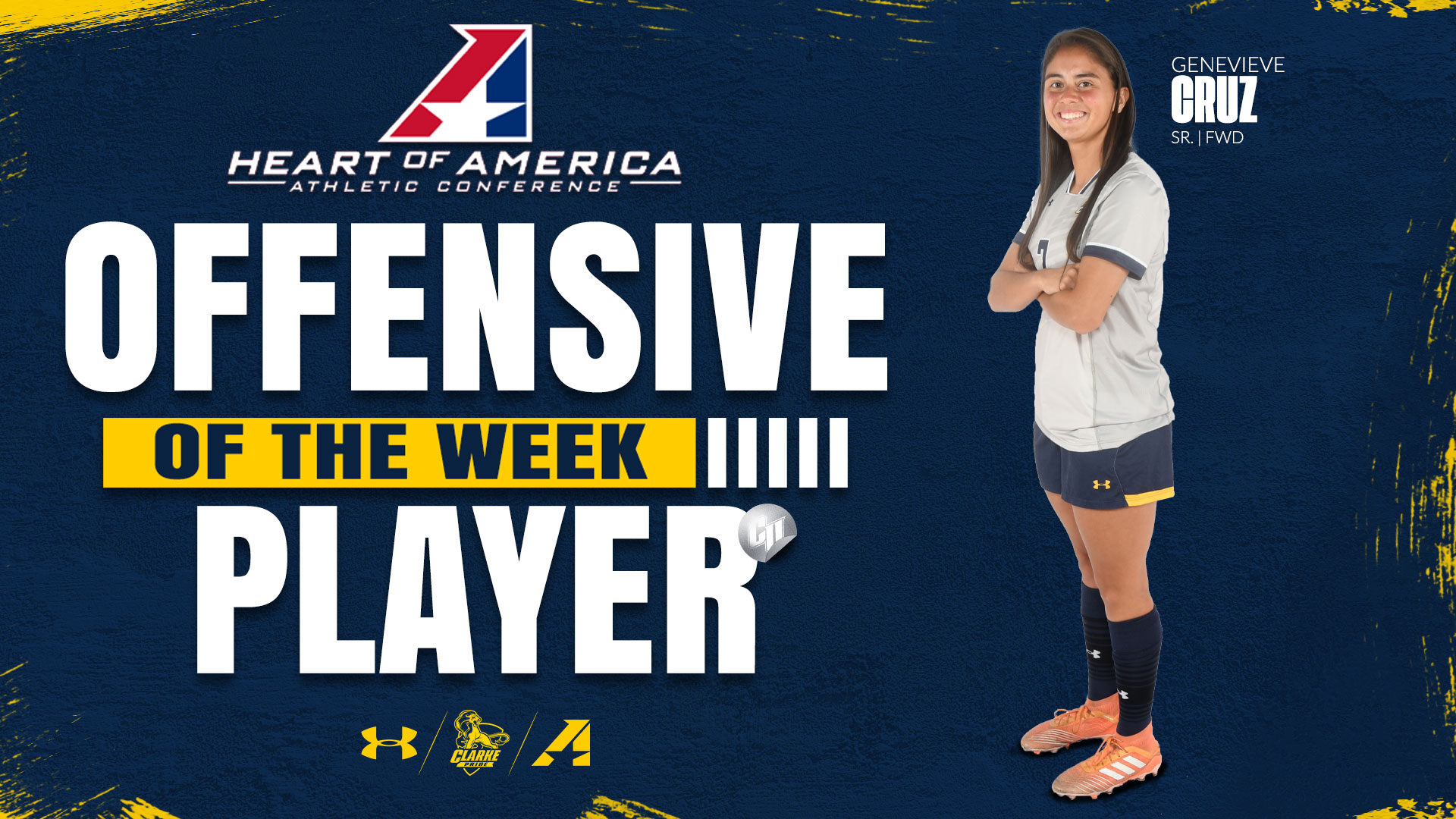 Heart of America Athletic Conference 
Offensive Player of the Week
Genevieve Cruz
SR | FWD